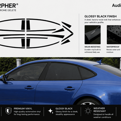 Audi A7 Black Optics (2009-2017) Window Trim Blackout Kits - Stainless Steel - alternate view