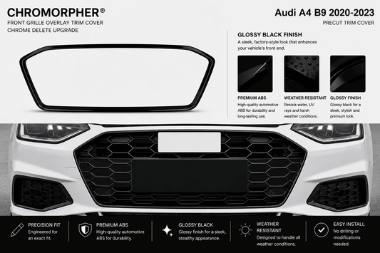 ChroMorpher Audi A4 B9 Front Grille Overlay Trim Cover (2020–2023) - ChroMorpher