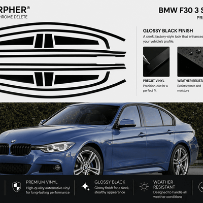 BMW F30 Shadowline Precut Window Trim Kit (2013–2019 Sedan) - alternate view
