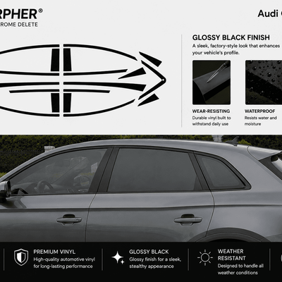 Audi Q5 Black Optics (2018–2024) Precut Window Trim Chrome Delete Kit - alternate view