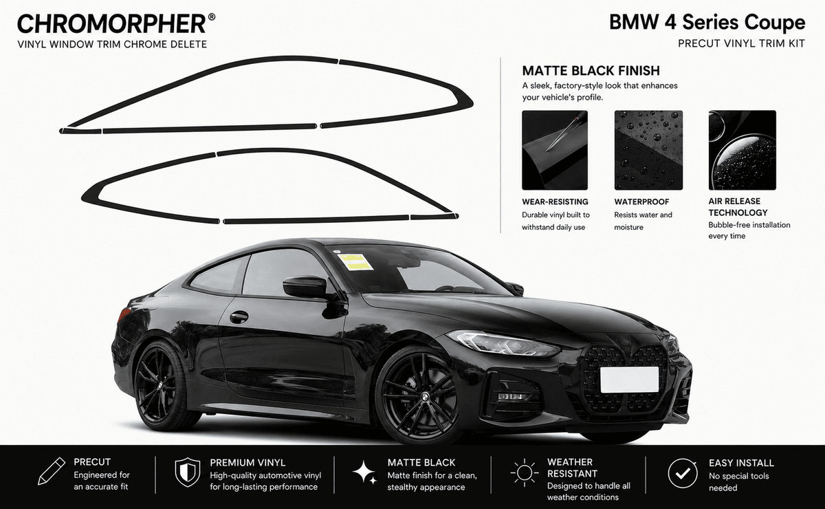 BMW 4 Series G22 Coupe Shadowline Precut Window Trim Vinyl Kit (2020–2026) - ChroMorpher