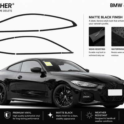 BMW 4 Series G22 Coupe Shadowline Precut Window Trim Vinyl Kit (2020–2026) - alternate view