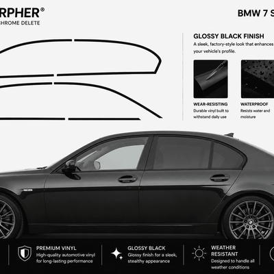 BMW 7 Series E65/E66 Shadowline (2002-2008) Precut Window Kit - alternate view
