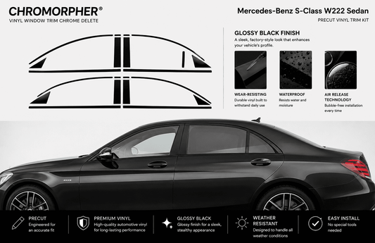 Mercedes-Benz S-Class W222 (2014-2020) Precut Chrome Delete Kit