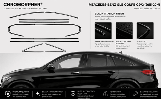Mercedes-Benz GLE Coupe C292 (2015-2019) Stainless Steel Window Trim Moldings