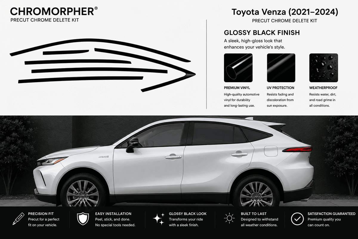Toyota Venza (2021–2024) Precut Chrome Delete Kit