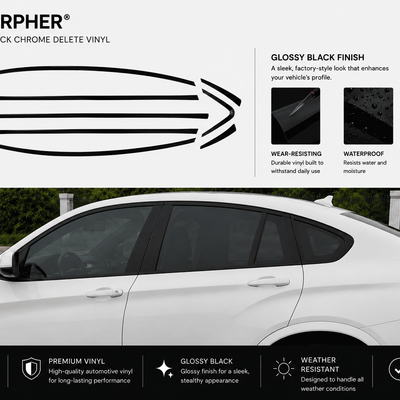 BMW X4 F26 Shadowline (2011–2017) Precut Glossy Black Window Chrome Delete Kit - alternate view