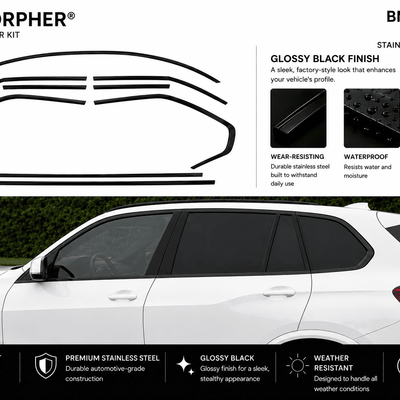 BMW X5 G05 Shadowline (2019–2026) Window Trim Moldings - Stainless Steel - alternate view