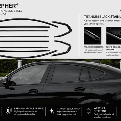 BMW X6 G06 Shadowline Window Trim Kit - Stainless Steel - alternate view