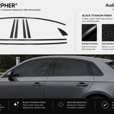 Audi A3 Hatchback Black Optics Window Trim Kit (2013–2020) – Stainless Steel - alternate view