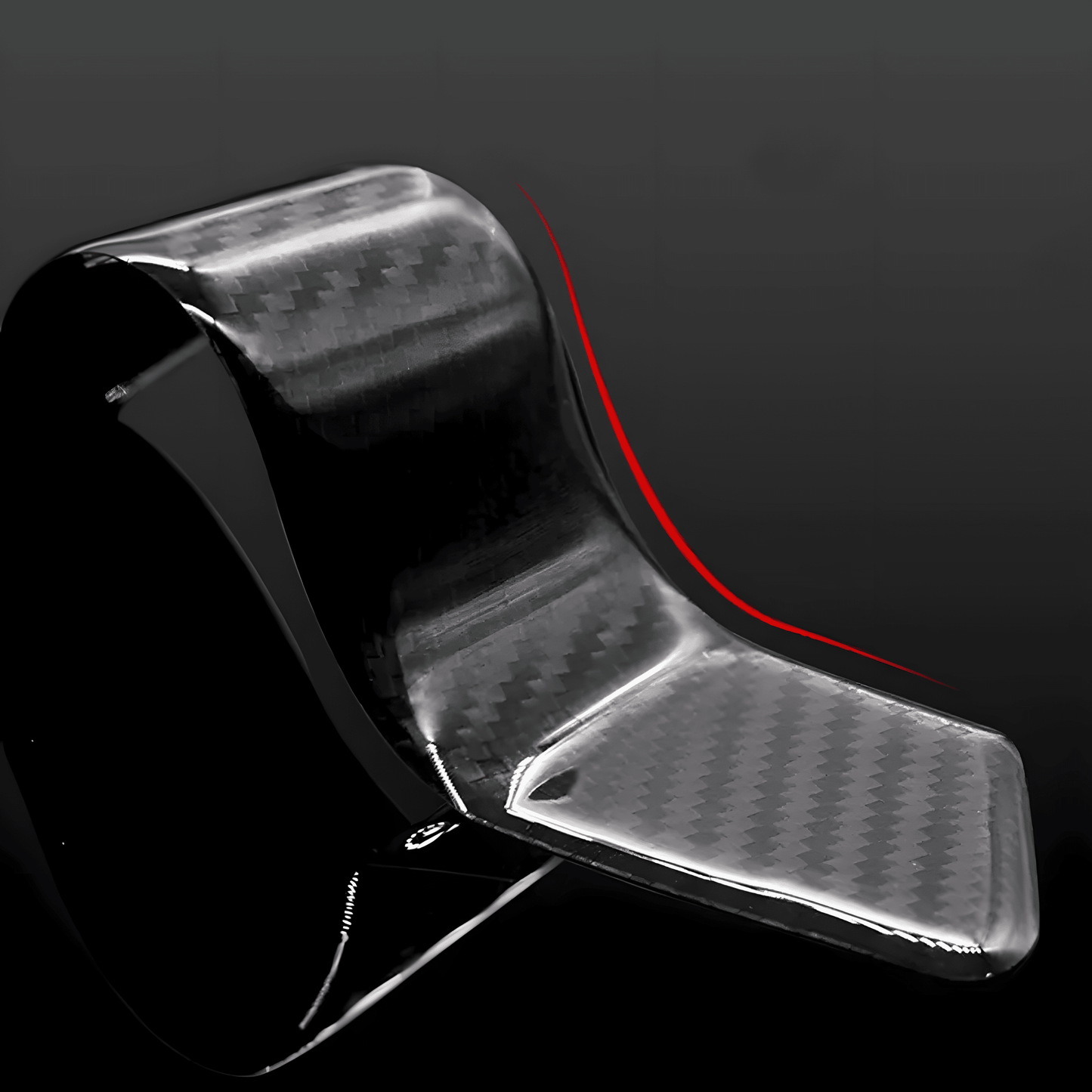 ChroMorpher Carbon Fiber Side Skirt Protector, showcasing a sleek, high-quality carbon fiber finish designed for protecting vehicle sides from damage. The protector features a stylish red trim accent for a sporty, aggressive look.