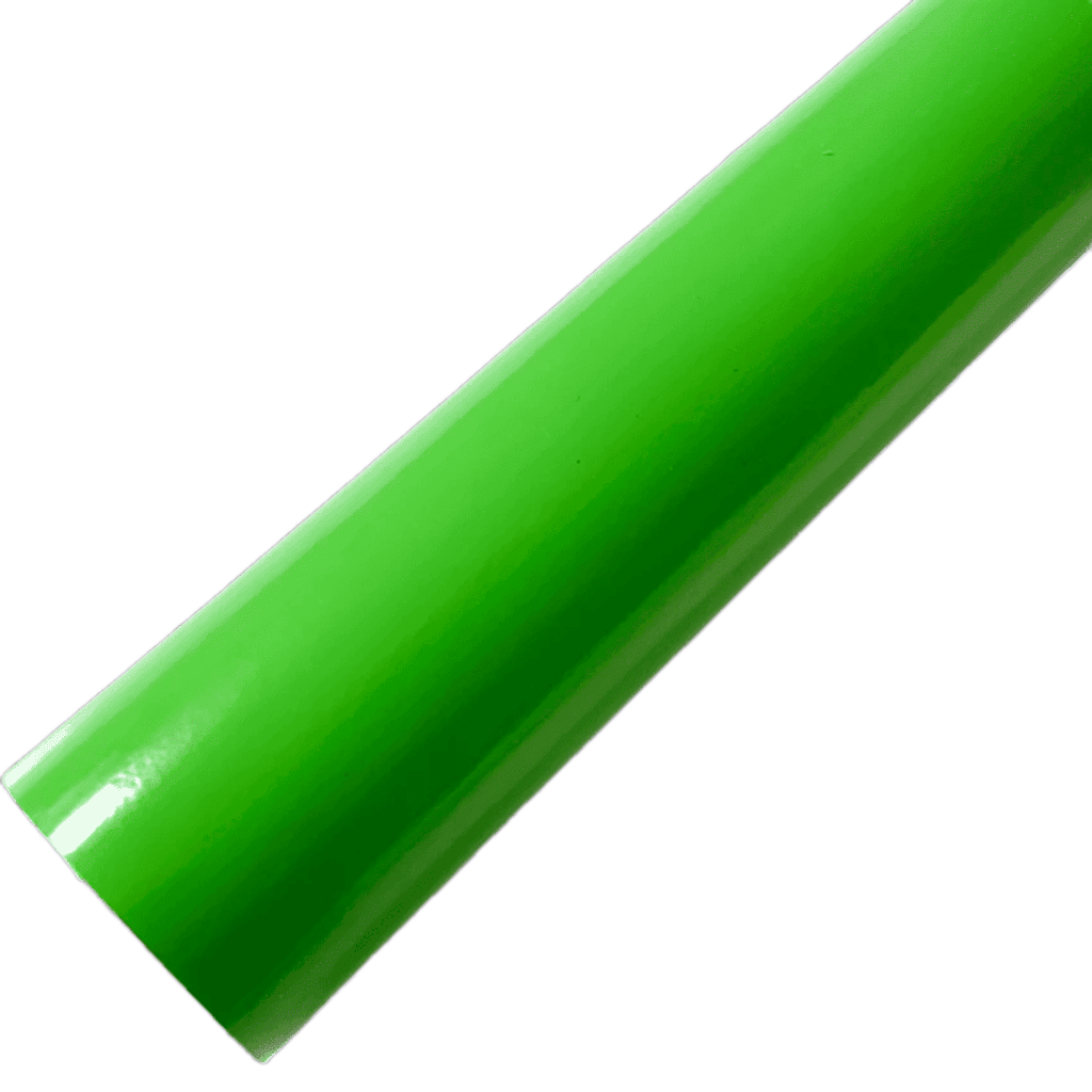 A single roll of ChroMorpher Green Gloss Vinyl showcasing its vibrant green color and high-gloss finish, perfect for creating bold, eye-catching designs on various surfaces.