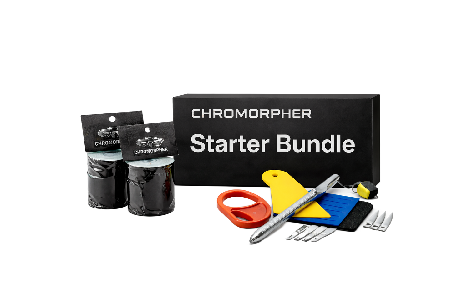 Starter bundle box with its contents outside.