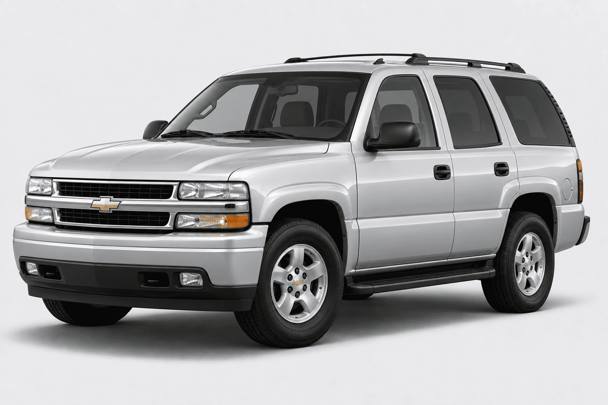 A silver Chevrolet SUV photographed at a three-quarter front angle on a light gray studio background.