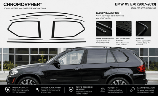 BMW X5 E70 (2007–2013) Stainless Steel Window Moldings