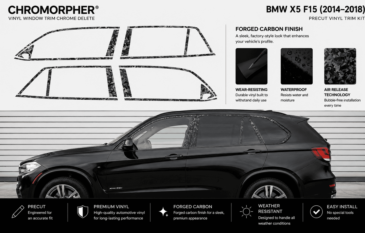 BMW X5 F15 Shadowline (2014–2018) Complete Window Trim Chrome Delete Kit - ChroMorpher