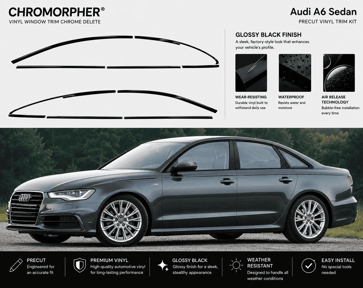 ChroMorpher Audi A6/S6 Sedan Chrome Delete Kits (2005–2025) - ChroMorpher