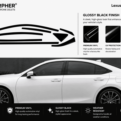 Lexus ES (2019–2026) Precut Chrome Delete Window Trim - alternate view