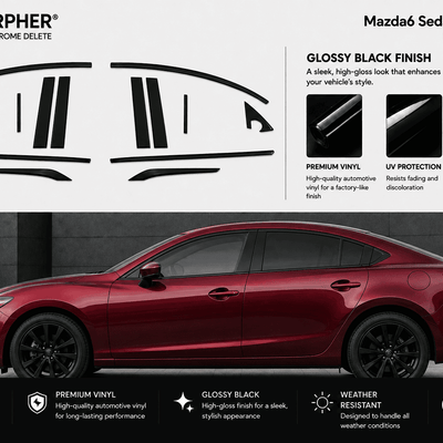 Mazda6 Sedan (2009–2013) Precut Chrome Delete Kit - alternate view
