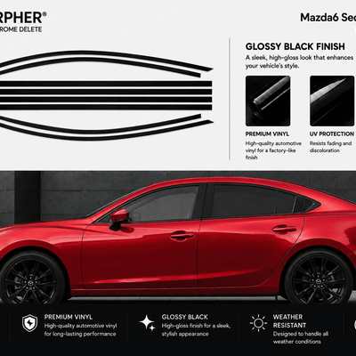 Mazda6 Sedan (2014–2025) Precut Chrome Delete Kit - alternate view