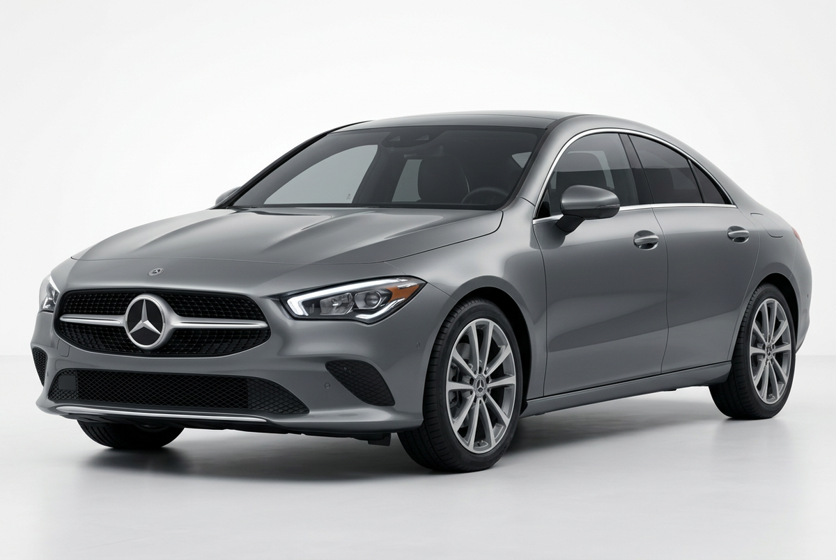 Mercedes-Benz CLA (2020–2026) shown from a front three-quarter angle on a light studio background.