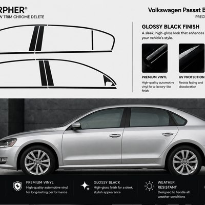 Volkswagen Passat Sedan (2012-2016) Precut Chrome Delete Kit - alternate view