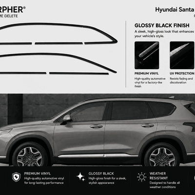Hyundai Santa Fe (2019–2023) Precut Chrome Delete Kit - alternate view