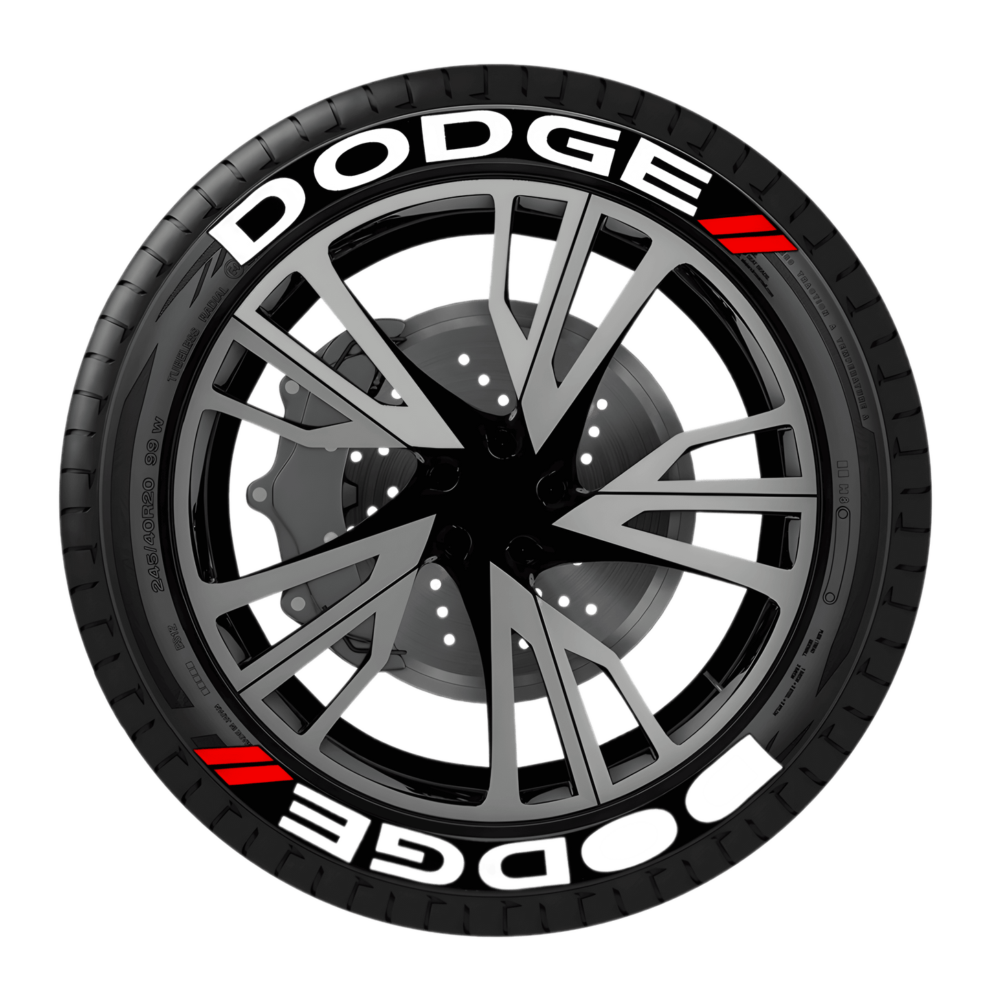 ChroMorpher 3D Reflective Tire Lettering - DODGE (4x) - ChroMorpher