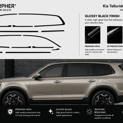Kia Telluride (2020–2025) Precut Chrome Delete Kit - alternate view