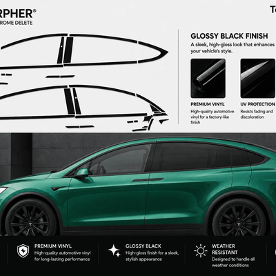 Tesla Model X (2016–2020) Precut Chrome Delete Window Trim - alternate view