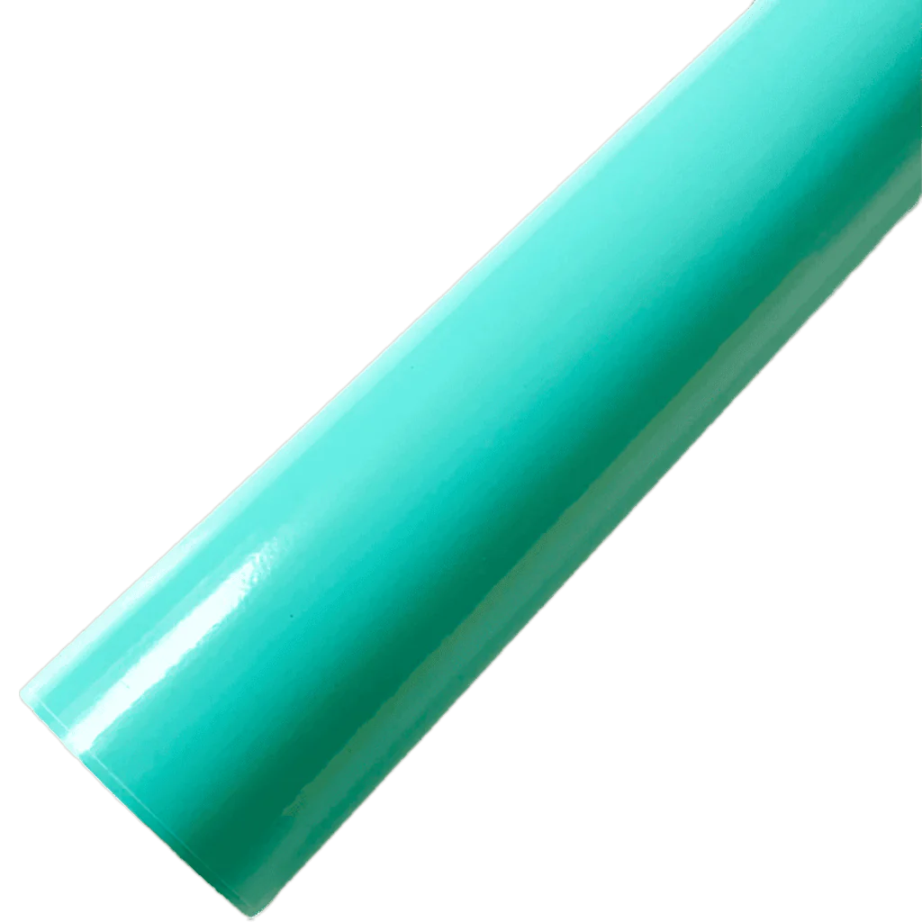 A vibrant roll of ChroMorpher Aqua Gloss Vinyl showcasing a sleek and glossy aqua finish, perfect for adding a fresh and modern touch to any surface.