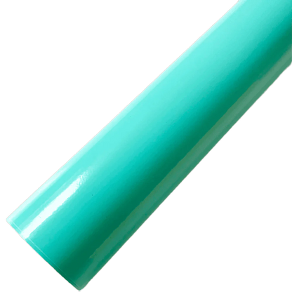 A vibrant roll of ChroMorpher Aqua Gloss Vinyl showcasing a sleek and glossy aqua finish, perfect for adding a fresh and modern touch to any surface.