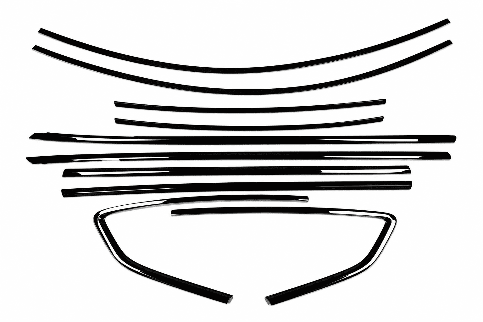 ChroMorpher Audi A5 Window Trim ABS Cover Kit - Gloss Black - ChroMorpher