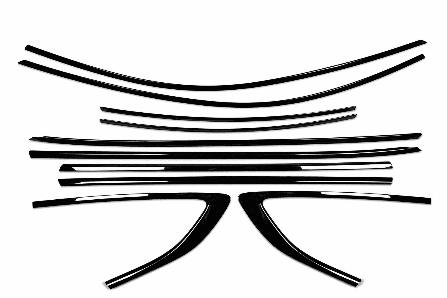 ChroMorpher Audi A5 Window Trim ABS Cover Kit - Gloss Black - ChroMorpher