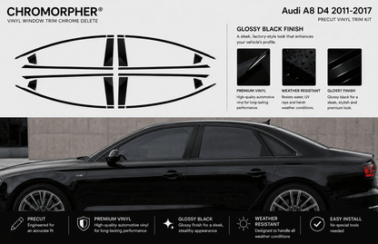 Audi A8 2011-2017 Precut Window trim Blackout Kits - ChroMorpher