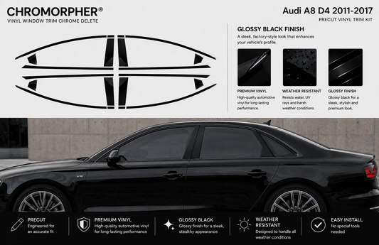 Audi A8 2011-2017 Precut Window trim Blackout Kits - ChroMorpher