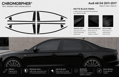 Audi A8 2011-2017 Precut Window trim Blackout Kits - ChroMorpher