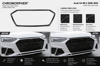 Audi A4 Black Optics B9.5 Front Grille Trim Cover (2020–2023)
