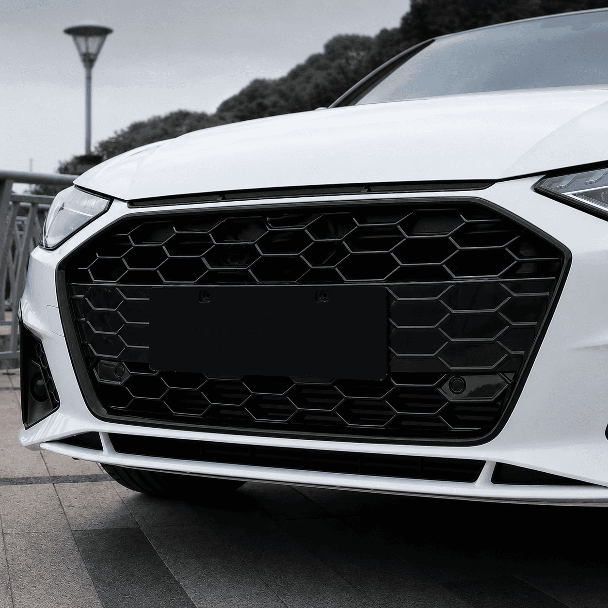Audi A4 Black Optics B9.5 Front Grille Trim Cover (2020–2023)