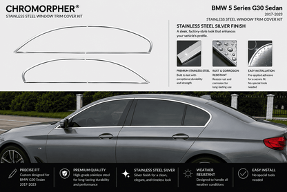 ChroMorpher BMW 5 Series G30 Window Trim Cover Kit (2017-2023)