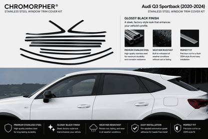 ChroMorpher Audi Q3 (2018-2025) Stainless Steel Window Trim Cover Kit