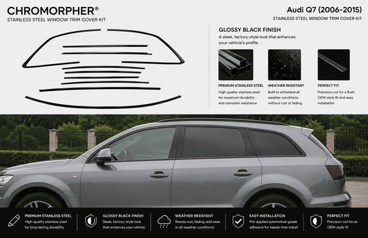 ChroMorpher Audi Q7 Window Trim Cover Kit (2006–2025) – Stainless Steel