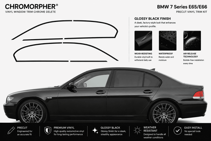 BMW 7 Series E65/E66 (2002-2008) Precut Window Chrome Delete Kit