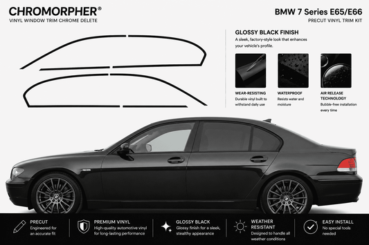BMW 7 Series E65/E66 (2002-2008) Precut Window Chrome Delete Kit