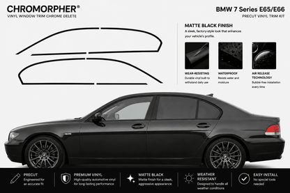 BMW 7 Series E65/E66 (2002-2008) Precut Window Chrome Delete Kit