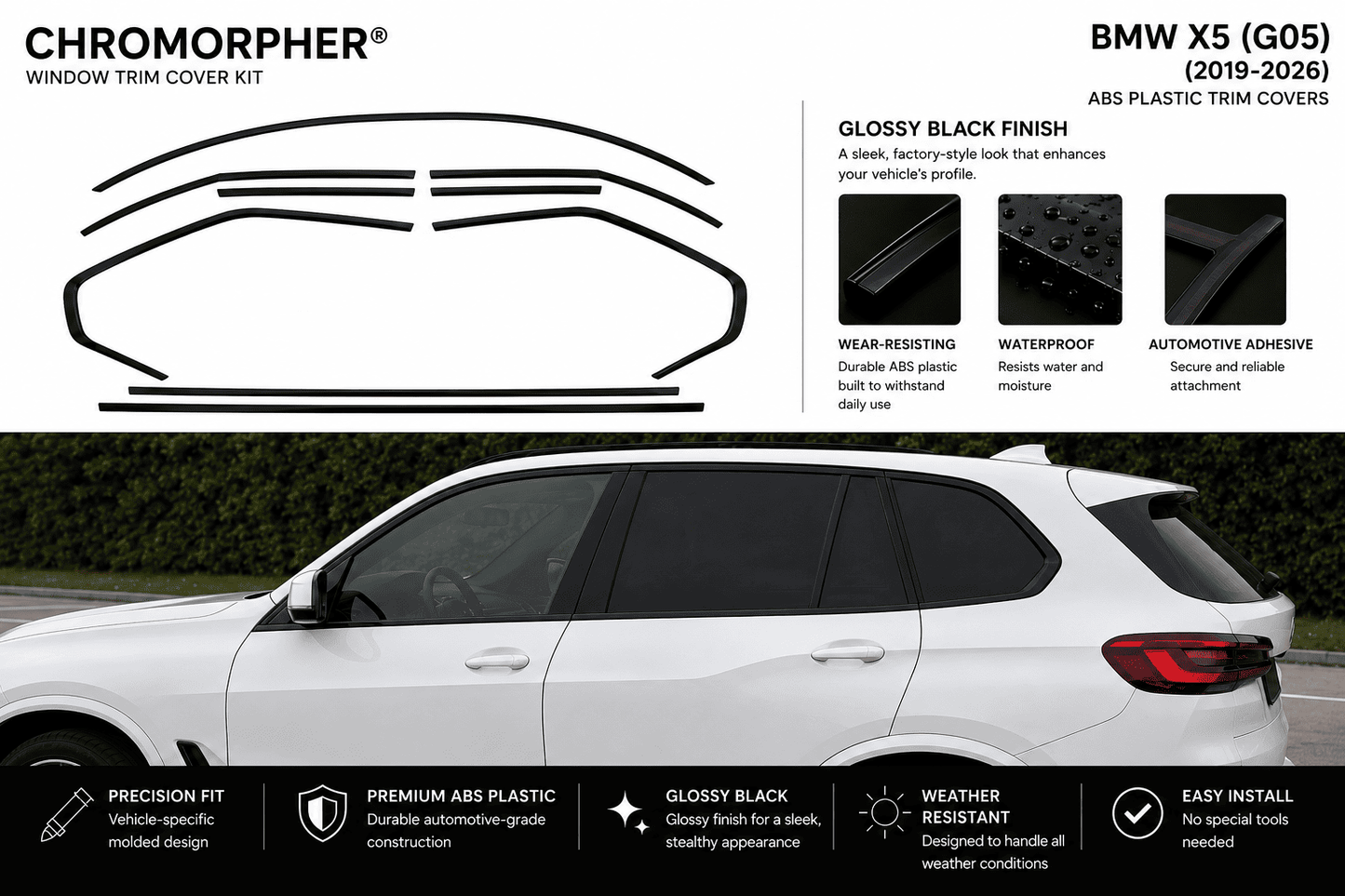 BMW X5 G05 (2019–2026) Window Trim Cover Kit