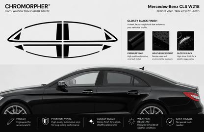 Mercedes-Benz CLS W218 Night Package Precut Chrome Delete Kit (2011–2017)