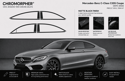 Mercedes-Benz C-Class C205 Coupe (2015-2023) Precut Chrome Delete Kit