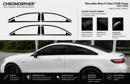 Mercedes-Benz E-Class C238 Coupe Precut Chrome Delete Kit (2017-2023)