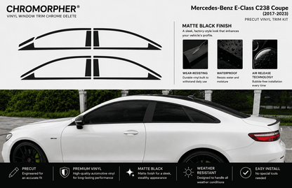 Mercedes-Benz E-Class C238 Coupe Precut Chrome Delete Kit (2017-2023)